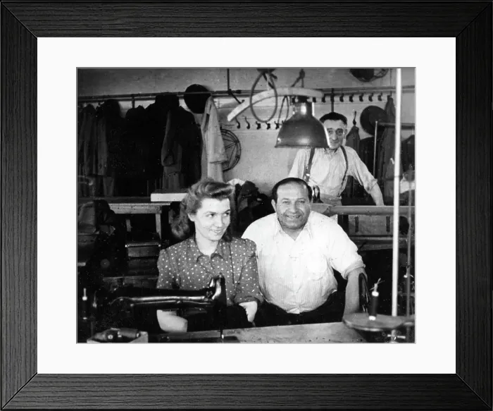 Framed Print : Three people in a tailors workshop Framed Print : Three people in a tailors workshop