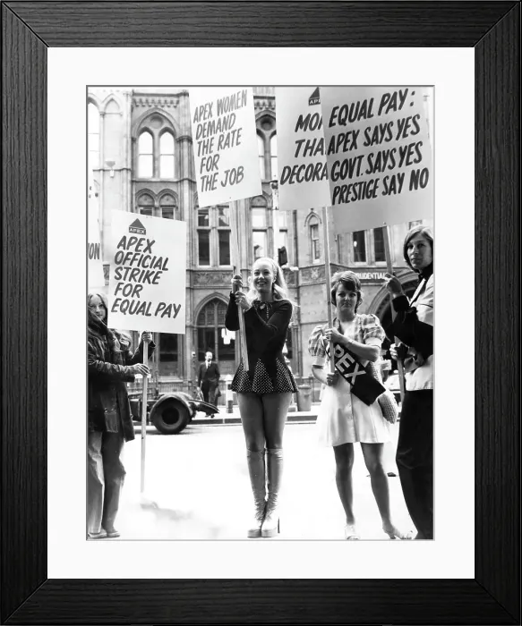 Framed Print : APEX union members campaigning with placards Framed Print : APEX union members campaigning with placards