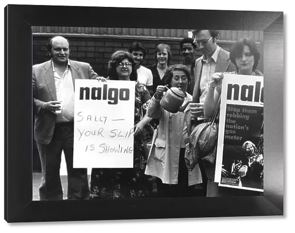 NALGO union members campaigning with placards