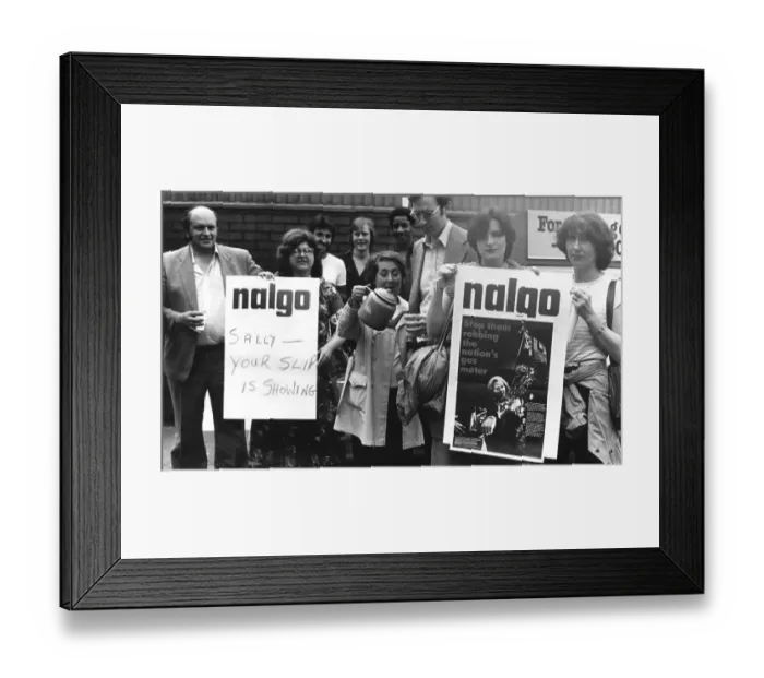 Framed Print : NALGO union members campaigning with placards Framed Print : NALGO union members campaigning with placards