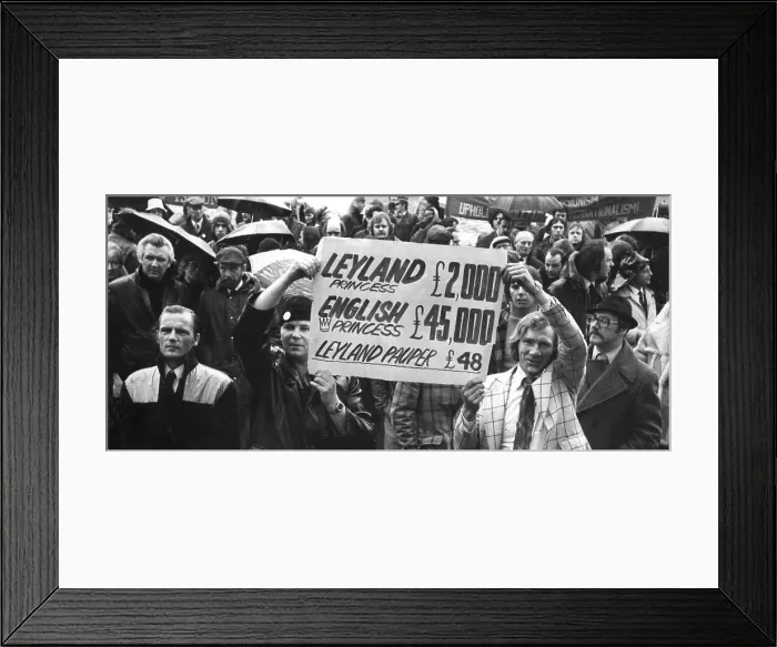 Framed Print : British Leyland workers protesting, London Framed Print : British Leyland workers protesting, London