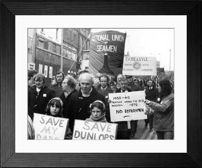 Framed Print : Employment protest, Liverpool Framed Print : Employment protest, Liverpool