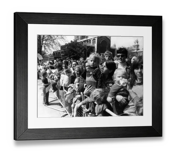 Framed Print : Children and adults demonstrating against nursery cuts Framed Print : Children and adults demonstrating against nursery cuts