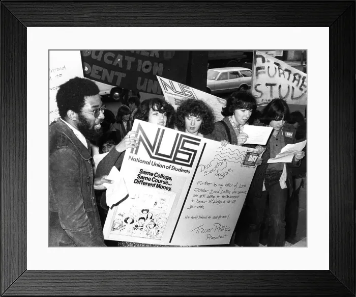 Framed Print : NUS President Trevor Phillips and campaigners Framed Print : NUS President Trevor Phillips and campaigners