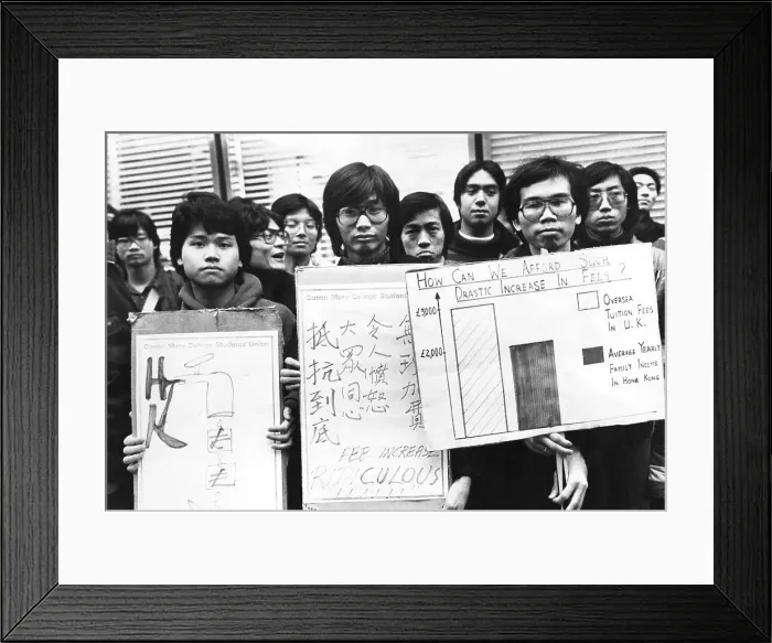 Framed Print : Overseas students demonstrating over fees, London Framed Print : Overseas students demonstrating over fees, London