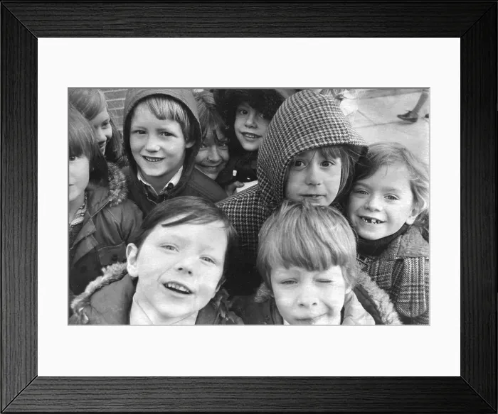 Framed Print : Children in a playground, Dial Park Primary School Framed Print : Children in a playground, Dial Park Primary School
