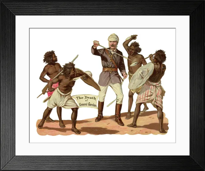 Framed Print : Victorian Scrap, death of General Gordon Framed Print : Victorian Scrap, death of General Gordon