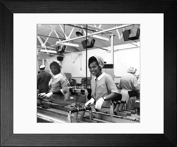 Framed Print : Women on production line, United Biscuits, Harlesden Framed Print : Women on production line, United Biscuits, Harlesden