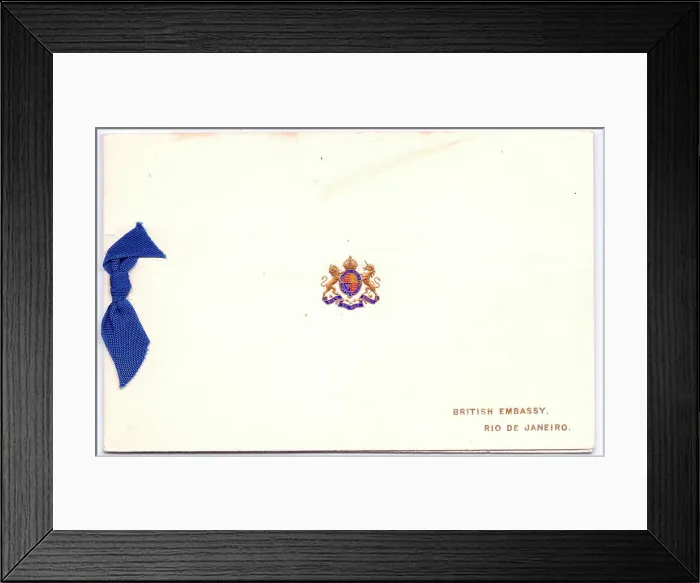 Framed Print : Greetings card, British Embassy, Rio de Janeiro, Brazil Framed Print : Greetings card, British Embassy, Rio de Janeiro, Brazil