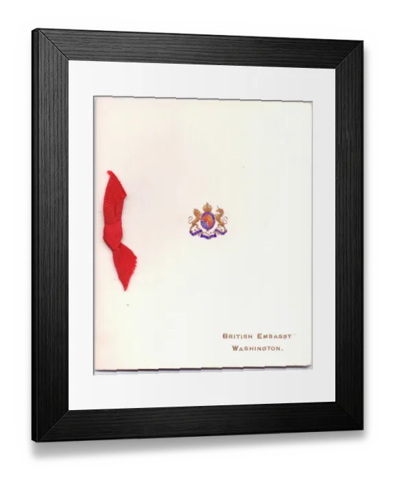 Framed Print : Greetings card, British Embassy, Washington, USA Framed Print : Greetings card, British Embassy, Washington, USA