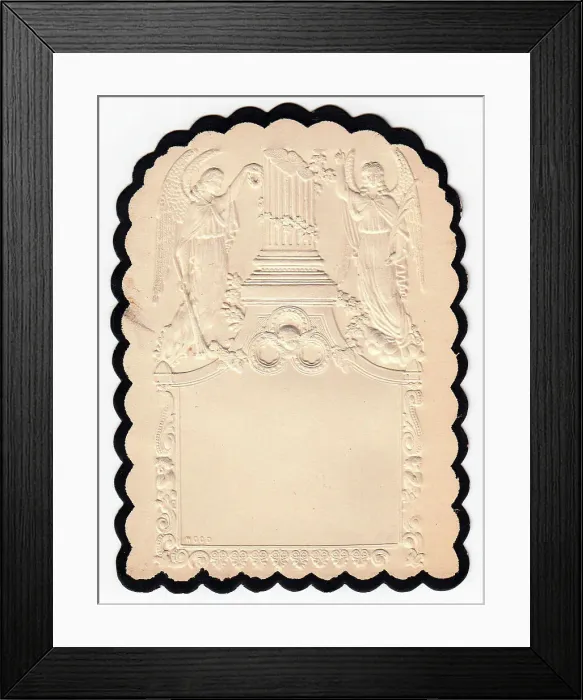 Framed Print : Embossed Victorian mourning card Framed Print : Embossed Victorian mourning card