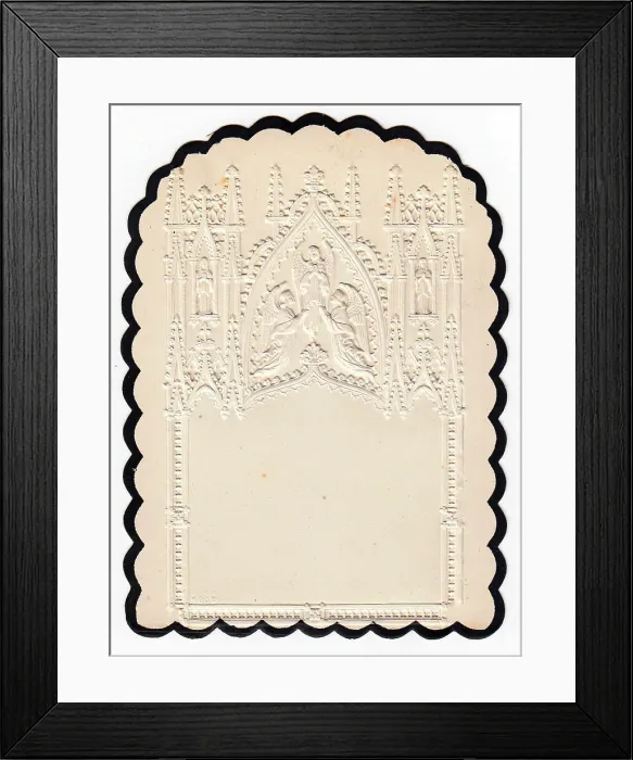 Framed Print : Embossed Victorian mourning card Framed Print : Embossed Victorian mourning card