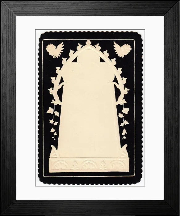 Framed Print : Embossed Victorian mourning card Framed Print : Embossed Victorian mourning card