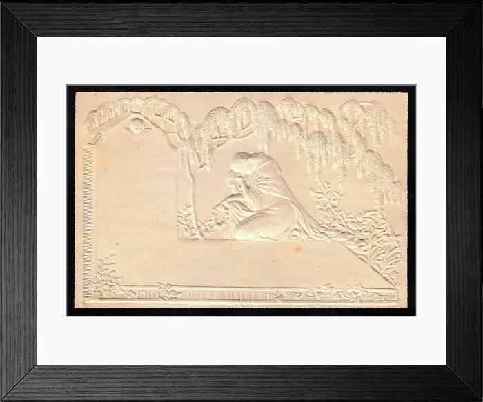 Framed Print : Embossed Victorian mourning card