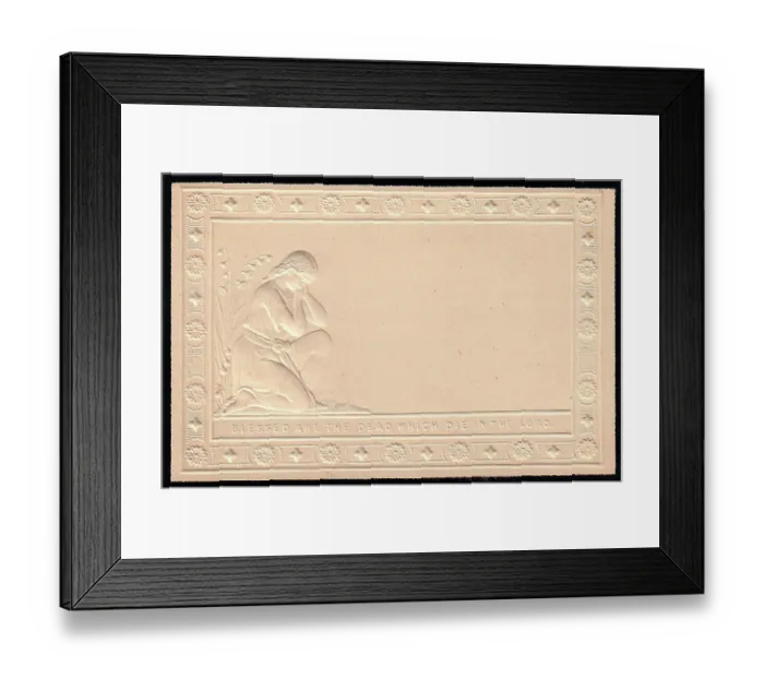 Framed Print : Embossed Victorian mourning card Framed Print : Embossed Victorian mourning card