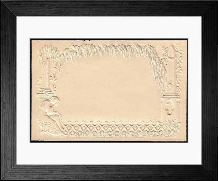 Framed Print : Embossed Victorian mourning card Framed Print : Embossed Victorian mourning card