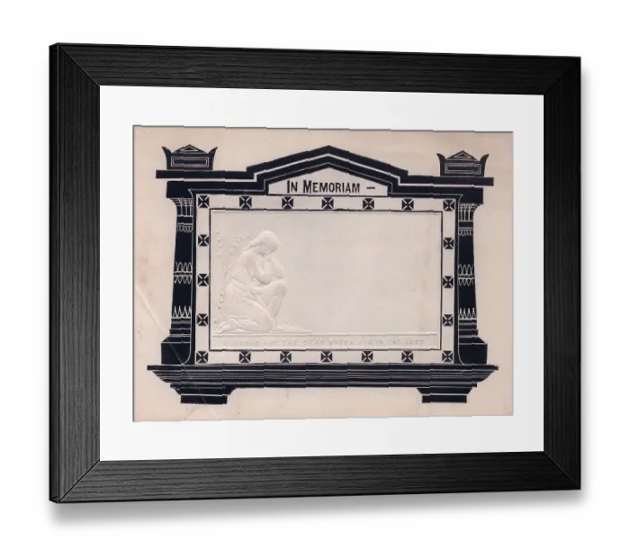 Framed Print : Embossed Victorian mourning card Framed Print : Embossed Victorian mourning card