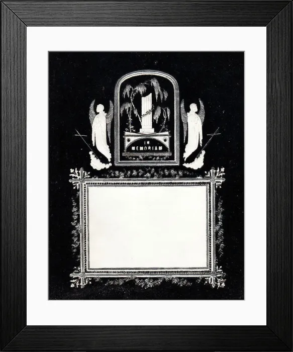 Framed Print : Embossed Victorian mourning card Framed Print : Embossed Victorian mourning card