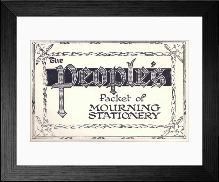 Framed Print : The People's Packet of Mourning Stationery Framed Print : The People's Packet of Mourning Stationery