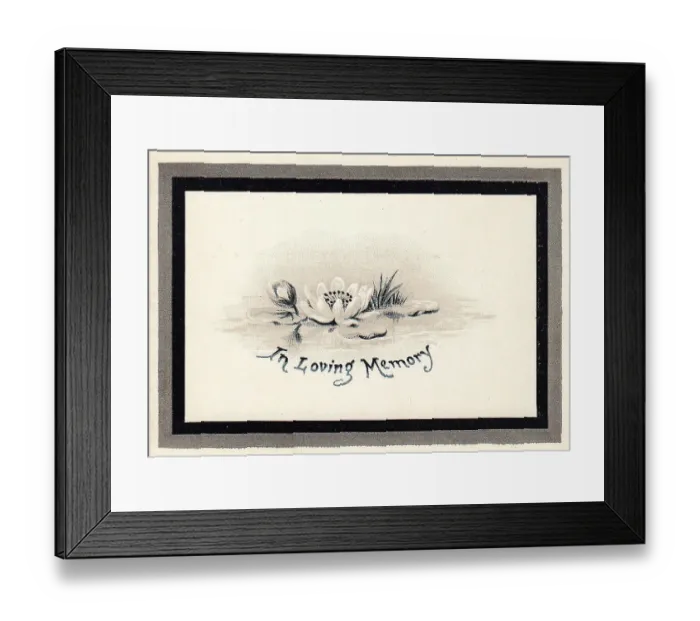 Framed Print : Victorian mourning card, In Loving Memory Framed Print : Victorian mourning card, In Loving Memory