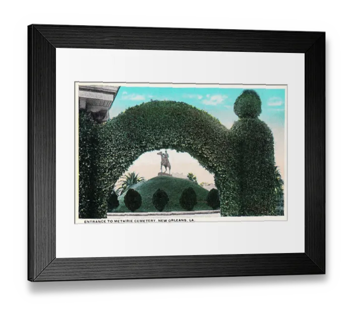 Framed Print : Entrance to Metairie Cemetery, New Orleans, USA Framed Print : Entrance to Metairie Cemetery, New Orleans, USA