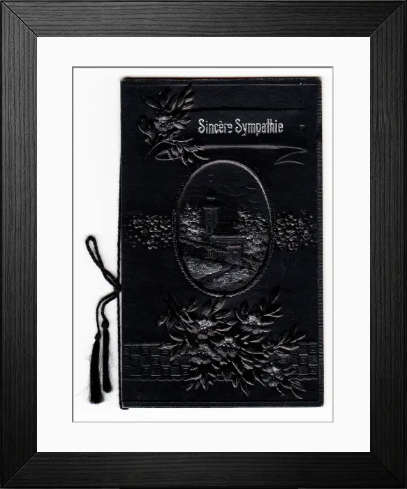Framed Print : French mourning card, Sincere Sympathie Framed Print : French mourning card, Sincere Sympathie