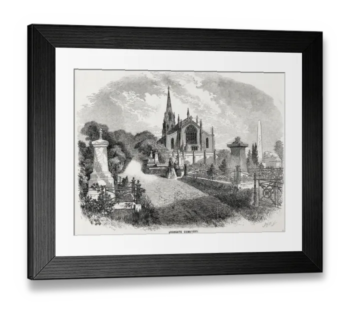 Framed Print : Highgate Cemetery and St Michael's Church, North London Framed Print : Highgate Cemetery and St Michael's Church, North London