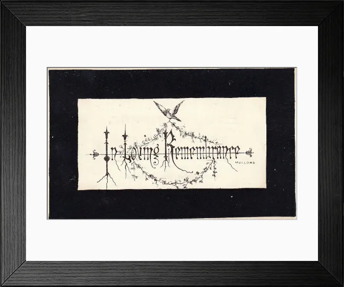 Framed Print : Victorian mourning card, In Loving Remembrance Framed Print : Victorian mourning card, In Loving Remembrance