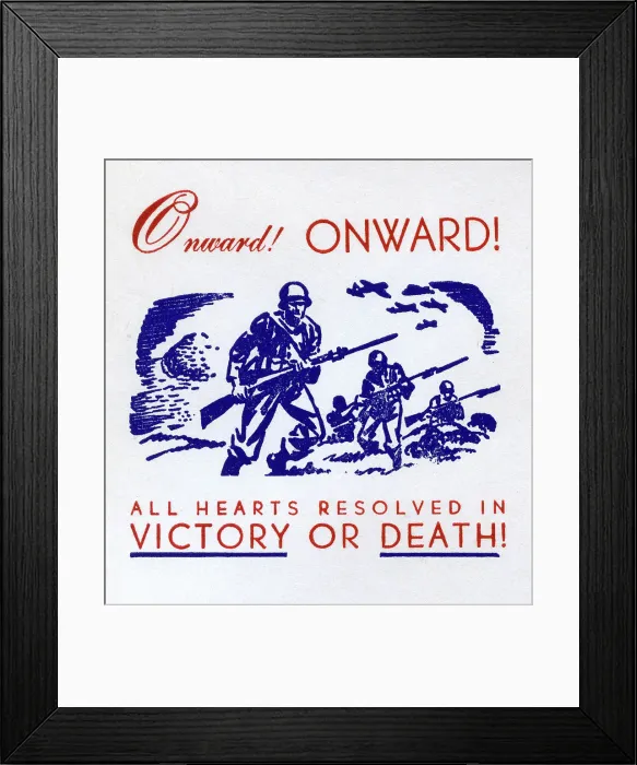 Framed Print : WW2 - 1st day cover - Onward! Onward! Victory or Death! Framed Print : WW2 - 1st day cover - Onward! Onward! Victory or Death!