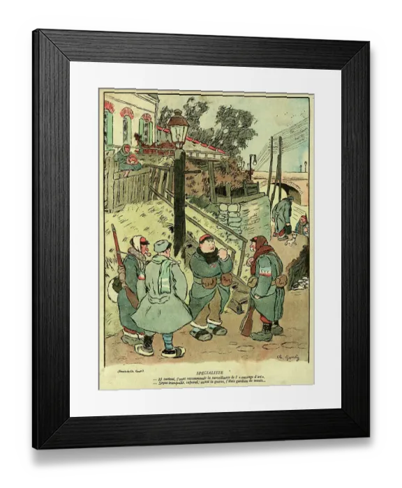 Framed Print : Cartoon, A Specialist, WW1 Framed Print : Cartoon, A Specialist, WW1