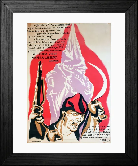 Framed Print : Spanish Civil War poster, Juan Negrin Framed Print : Spanish Civil War poster, Juan Negrin