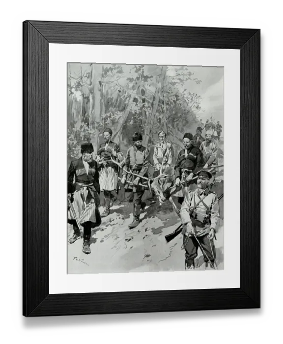 Framed Print : Returning from a hunt in the Caucasus Framed Print : Returning from a hunt in the Caucasus