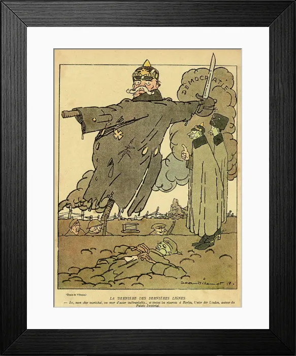 Framed Print : Cartoon, The Last of the Last Lines, WW1 Framed Print : Cartoon, The Last of the Last Lines, WW1