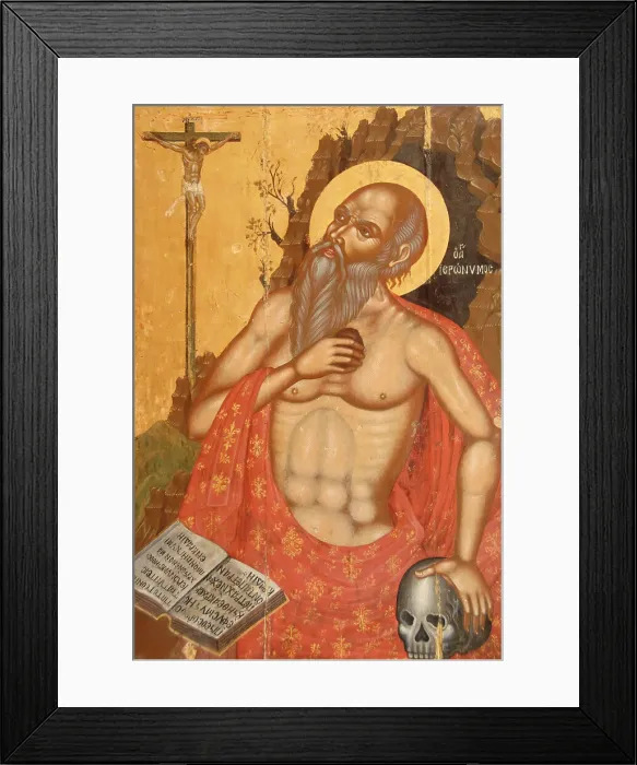 Framed Print : St. Jerome. First half of the 18th century. Byzantine Museum Framed Print : St. Jerome. First half of the 18th century. Byzantine Museum