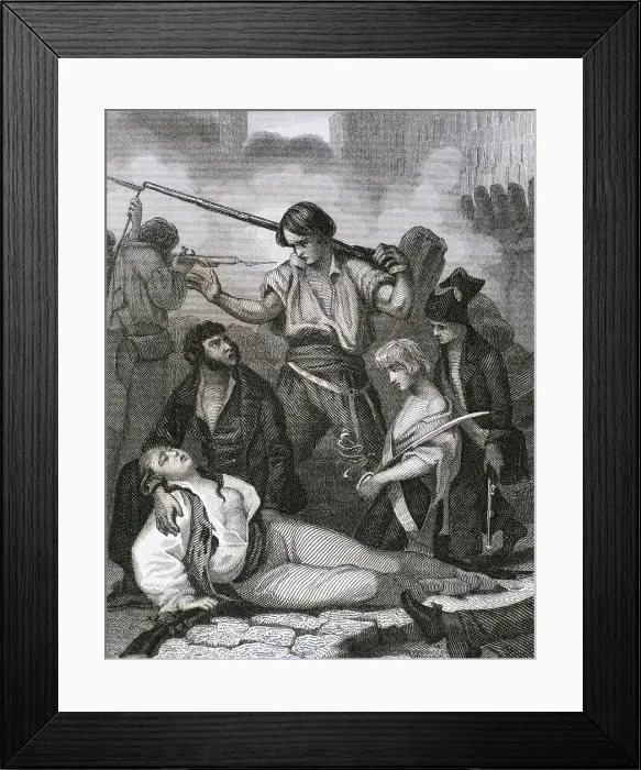 Framed Print : France. 1848, 23 to 25 February Revolution. Engraving Framed Print : France. 1848, 23 to 25 February Revolution. Engraving