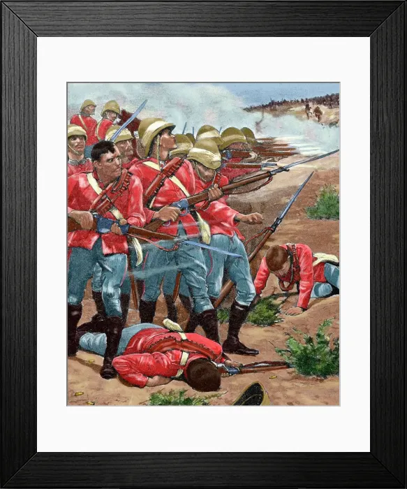 Framed Print : British imperialism. Sudan. Africa. English army attacking Framed Print : British imperialism. Sudan. Africa. English army attacking