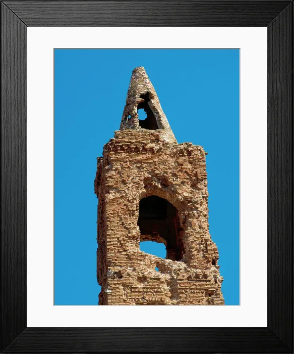 Framed Print : Spain. Belchite. Belfry in ruins Framed Print : Spain. Belchite. Belfry in ruins