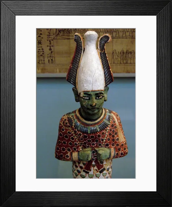 Framed Print : Painted wooden statuette of Osiris. Egypt Framed Print : Painted wooden statuette of Osiris. Egypt