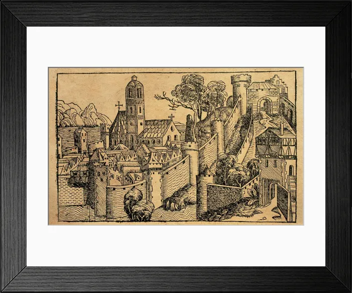 Framed Print : Engraving depicting the city of Alexandria. Liber chronicaru Framed Print : Engraving depicting the city of Alexandria. Liber chronicaru