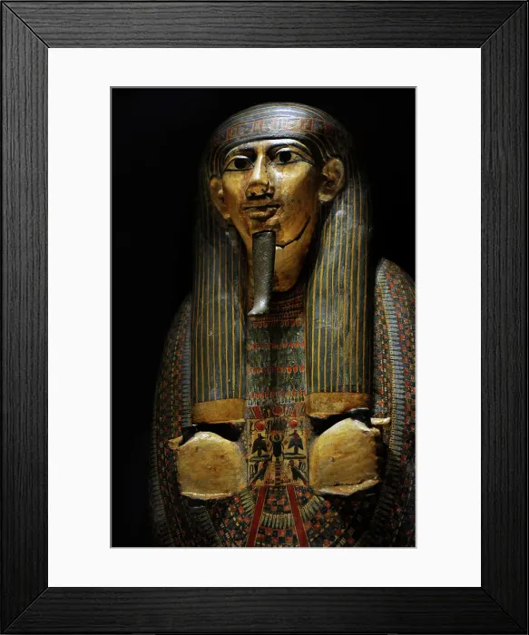Framed Print : Coffin of Khonsu-hotep. Painted wood. 21st-22nd Dynasty. Egy Framed Print : Coffin of Khonsu-hotep. Painted wood. 21st-22nd Dynasty. Egy