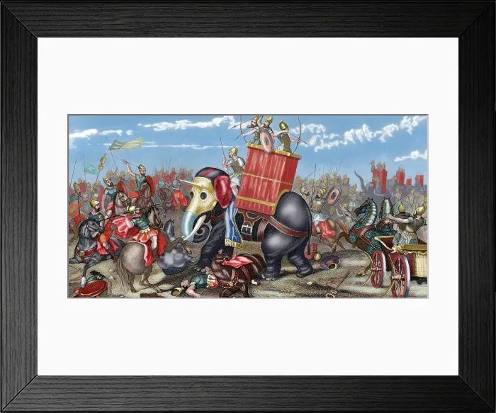 Framed Print : Second Punic War. The Battle of Zama (202 B. C. ). Colored eng Framed Print : Second Punic War. The Battle of Zama (202 B. C. ). Colored eng