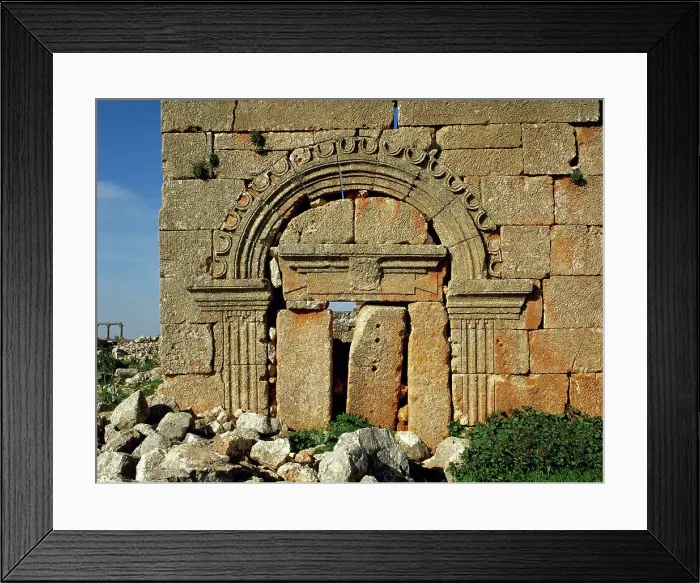 Framed Print : Byzantine Art. Syria. Rueiha. Dead towns. Arc detail Framed Print : Byzantine Art. Syria. Rueiha. Dead towns. Arc detail