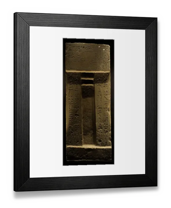 Framed Print : False-door of the Official Dedu-hekenu. From Sakkara. Limest Framed Print : False-door of the Official Dedu-hekenu. From Sakkara. Limest