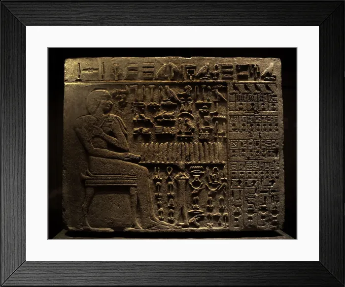 Framed Print : The official Isi at his offering Table. From the tomb of Isi Framed Print : The official Isi at his offering Table. From the tomb of Isi