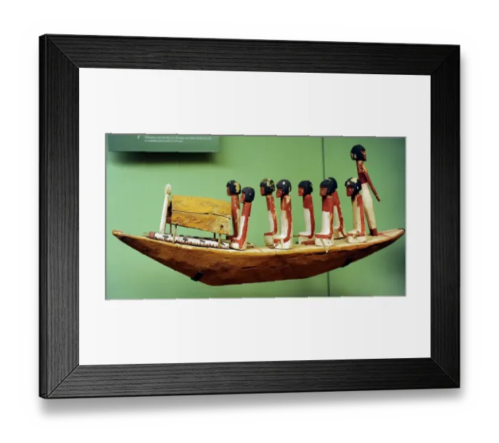 Framed Print : Egyptian art. Tomb of Nakht-Kau. Wooden figures of the tomb Framed Print : Egyptian art. Tomb of Nakht-Kau. Wooden figures of the tomb