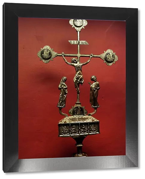 Altar crucifix with reliquary. 14th century. Denmark