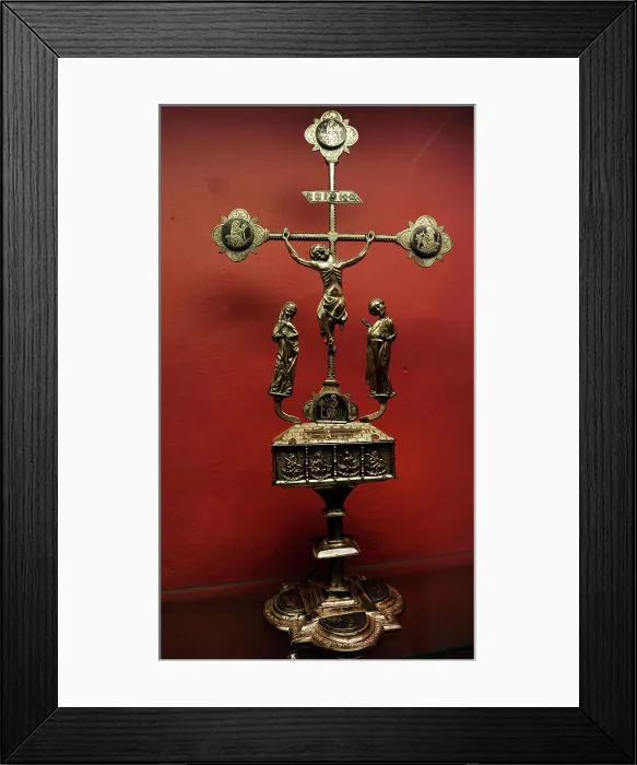 Framed Print : Altar crucifix with reliquary. 14th century. Denmark Framed Print : Altar crucifix with reliquary. 14th century. Denmark