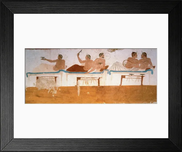 Framed Print : Greek art. Tomb of the Diver. 5th century BC. Symposium, nor Framed Print : Greek art. Tomb of the Diver. 5th century BC. Symposium, nor