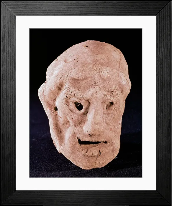 Framed Print : Funerary mask. Punic style. Spain Framed Print : Funerary mask. Punic style. Spain