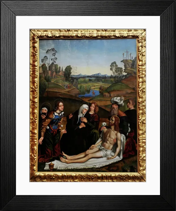 Framed Print : The Lamentation of Christ with a Donor, c. 1505, by Domenico Framed Print : The Lamentation of Christ with a Donor, c. 1505, by Domenico